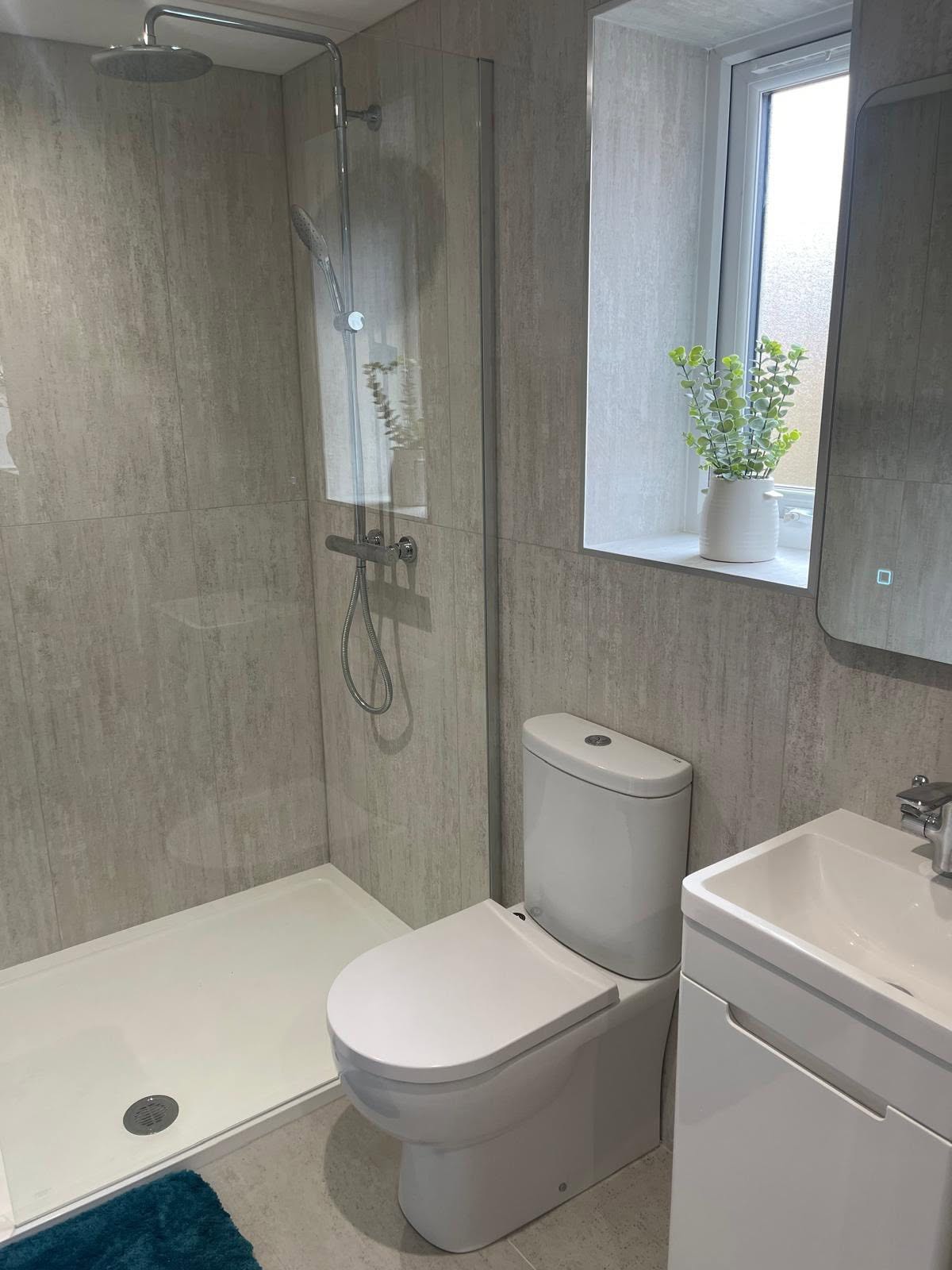 Completed modern bathroom renovation